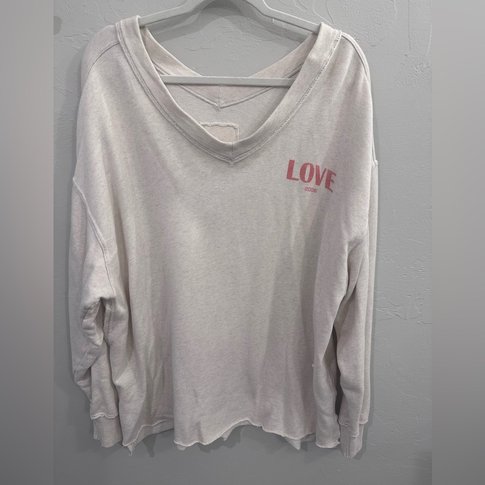 Aerie Cream V-Neck light weight sweatshirt XL